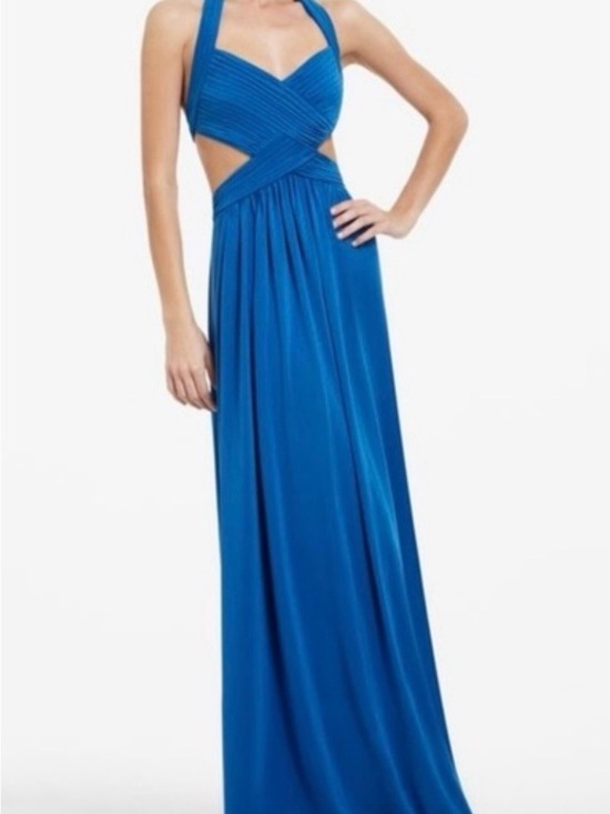 BCBGMAXAZRIA Dresses & Skirts - BCBG Max Azria Blue Cutout Back Maxi Dress XS Formal Evening Gown